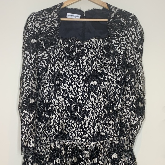 Christian Rupert Couturier Couture Embroidered Lace Drop Waist Cocktail Dress S - Picture 4 of 16